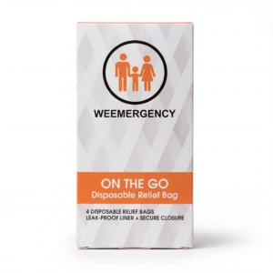 WEEMERGENCY Starter Pack — On The Go Disposable Relief Bag, 4 bags per box